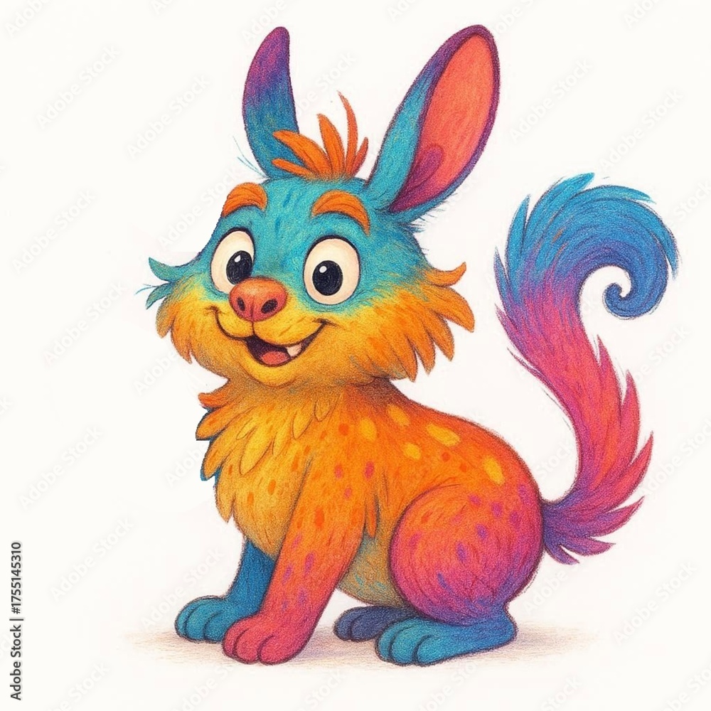 Obraz premium Coloured rabbit with long tale