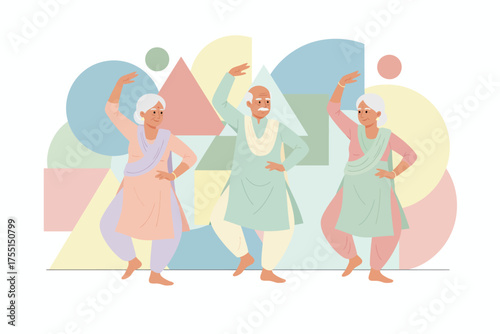 Happy senior adults enjoy traditional dance promoting active joyful aging and cultural heritage