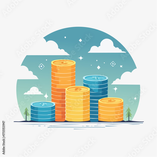 Symbole d’économie, d’épargne et de stabilité financière