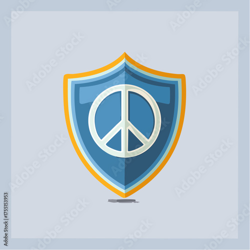 Illustration vectorielle minimaliste d’un bouclier de la paix