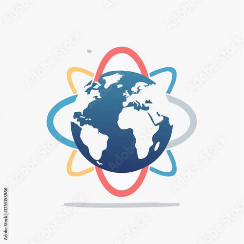 Illustration vectorielle minimaliste d’un globe diplomatique