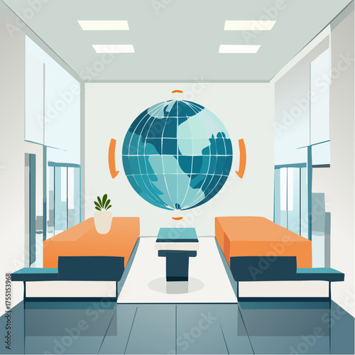 Symbole stylisé d’économie globale et d’échange