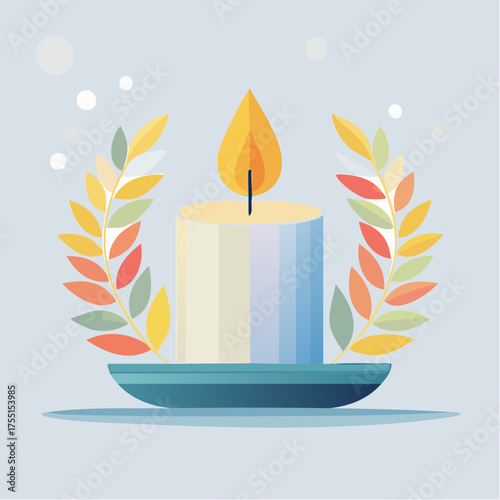 Illustration vectorielle minimaliste d’une bougie de liberté