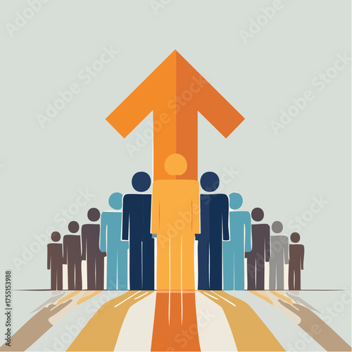 Illustration vectorielle minimaliste de croissance citoyenne