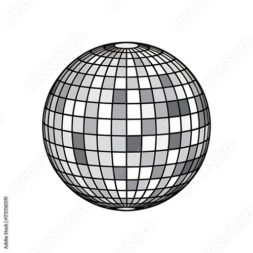 Disco ball icon vector on White Background ,Vector Art Illustration on white background.