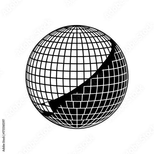 Disco ball icon vector on White Background ,Vector Art Illustration on white background.