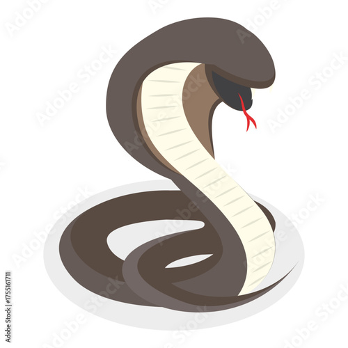 3D Isometric Flat Vector Illustration of Colorful Poisonous Snakes, Vivid Toxic Serpents. Item 4