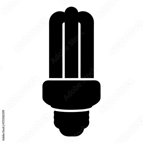 Compact Fluorescent Lamp Depicted in Black and White Illustration