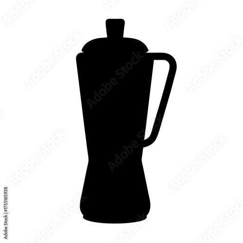 Black silhouette of a Moka pot for brewing rich espresso coffee
