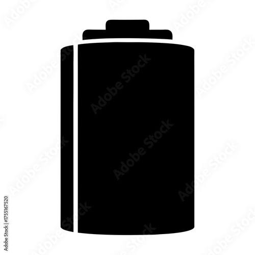 Battery icon, black and white, depicting energy, power, and electronic devices.