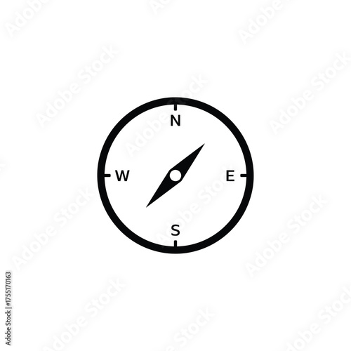 Minimal Compass Dial – Clean NSEW Navigation Icon