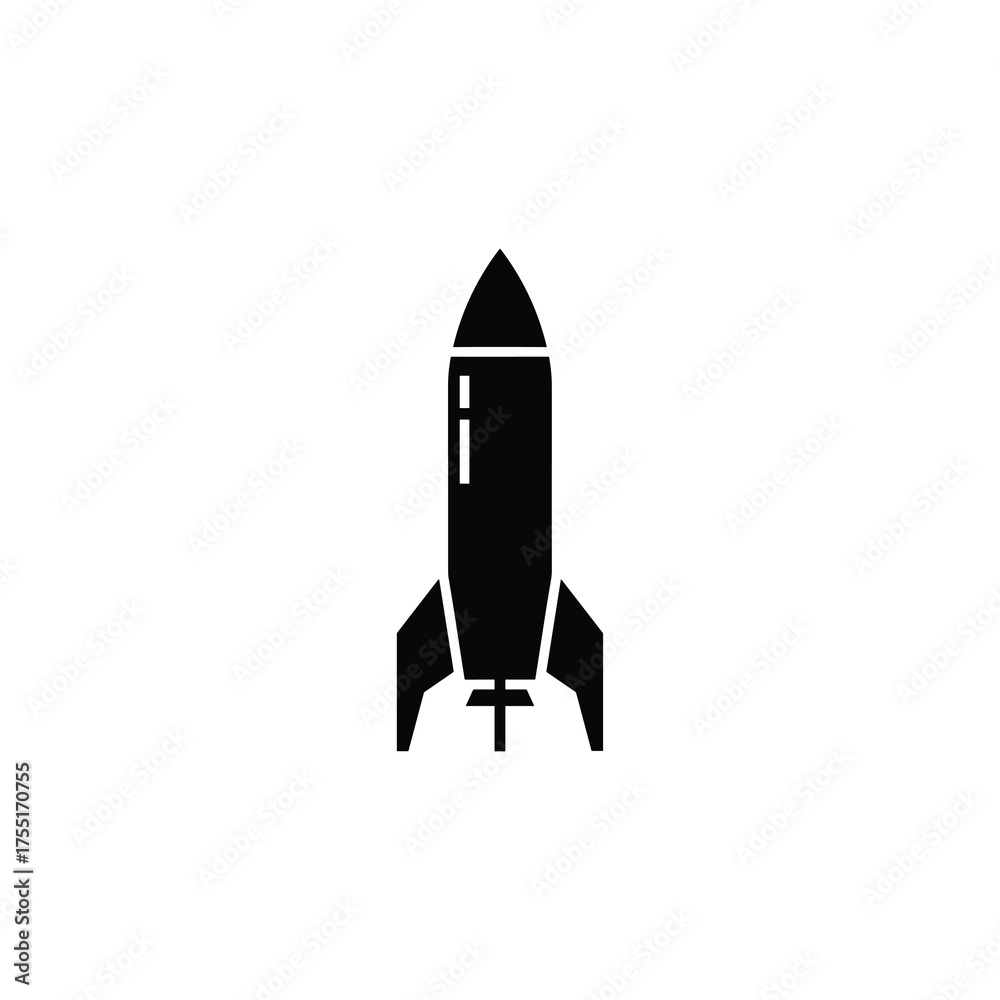 Obraz premium Simple Rocket Icon Front View Minimal