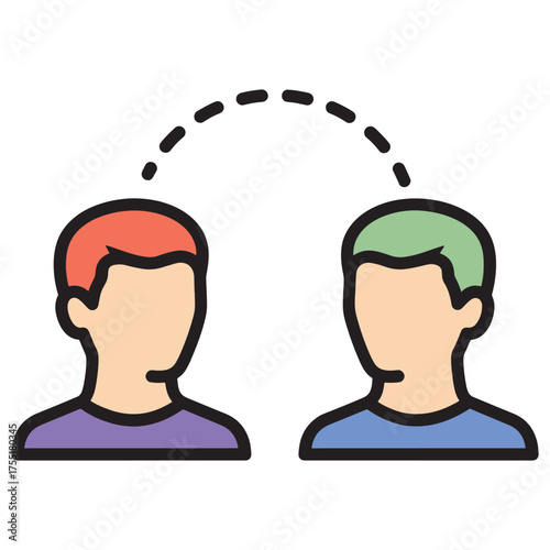Communication and Connection A Flat Vector Illustration of Two People Interacting