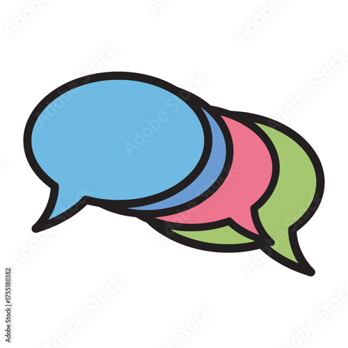 Colorful Speech Bubbles Vector Flat Design Conversation Elements