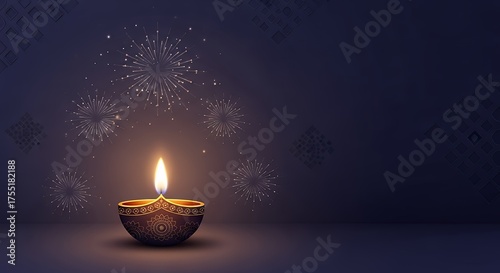 Happy Diwlai 2025 background with diwali themed illustration for social media wishes