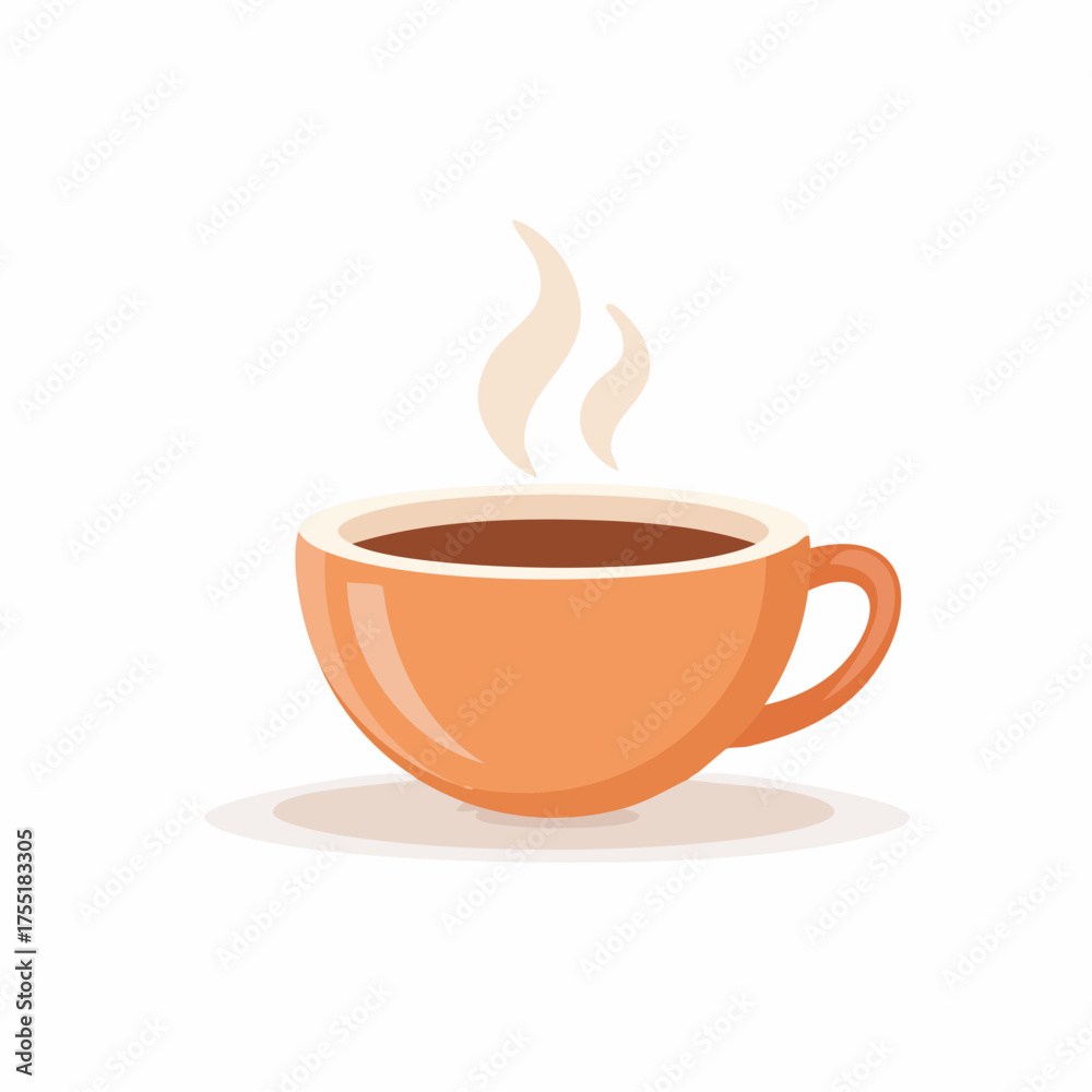 Fototapeta premium Hot Coffee Cup with Steam Icon Design