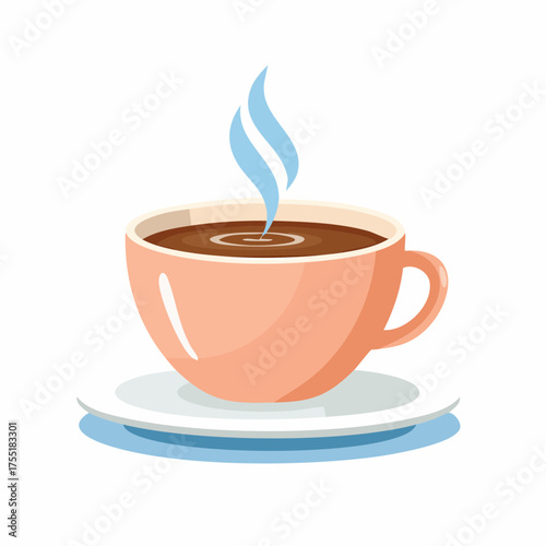 Hot Coffee Cup with Steam Icon Design