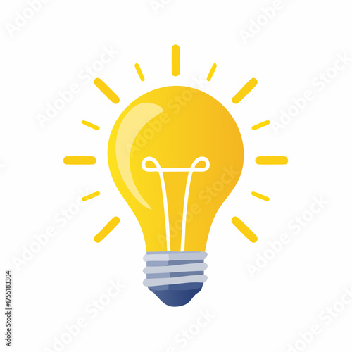 Bright Yellow Lightbulb Icon Symbolizing Creative Idea