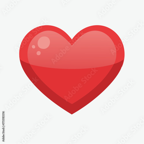Red Heart Icon Symbol of Love Emotion