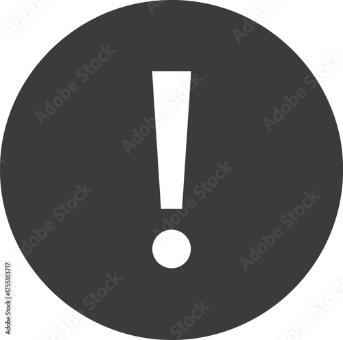 Exclamation Mark in Circle warning attention alert sign symbol icon gray white danger caution important notice information problem