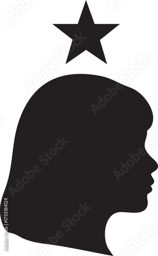 Girls Potential Silhouettes International Day Girl Child Profile Star Aspiration Empowerment Minimal Icon