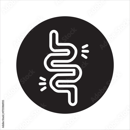 Gut constipation icon design,Intestines icon, symbol of digestion system flat style vector illustration on white background