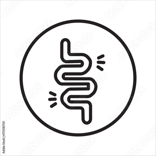 Gut constipation icon design,Intestines icon, symbol of digestion system flat style vector illustration on white background