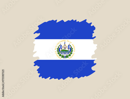 El Salvador grunge flag vector illustration. Modern vibrant flag emblem design in authentic national colors. Isolated vector design