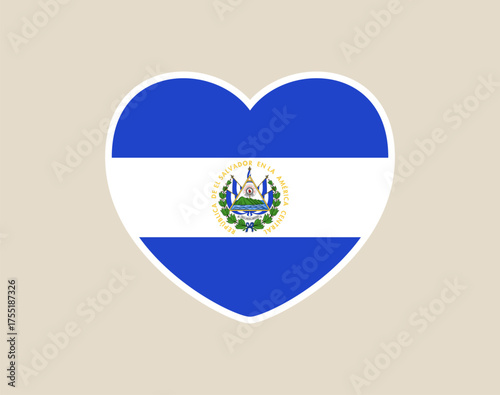 Free Download El Salvador heart flag vector illustration. Modern vibrant flag emblem design in authentic national colors. Isolated vector design - GFXLoad