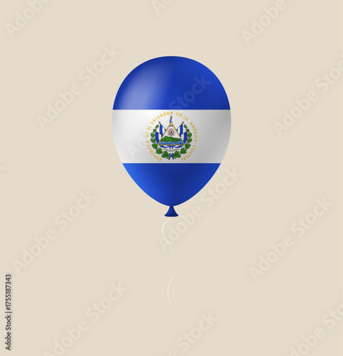 El Salvador flag balloon vector illustration. Modern vibrant flag emblem design in authentic national colors. Isolated vector design