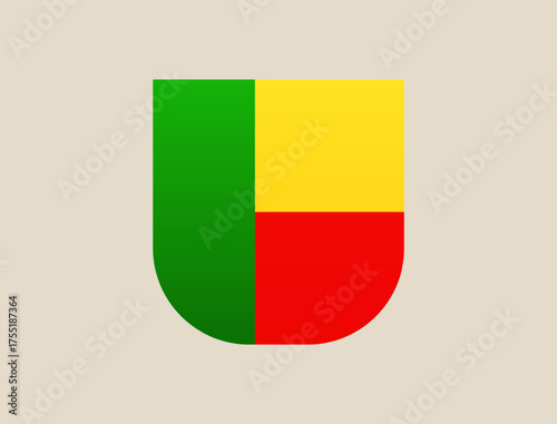 benin flag vector illustration. Modern vibrant flag emblem design in authentic national colors. Isolated vector design