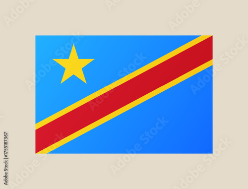 republic congo flag vector illustration. Modern vibrant flag emblem design in authentic national colors. Isolated vector design