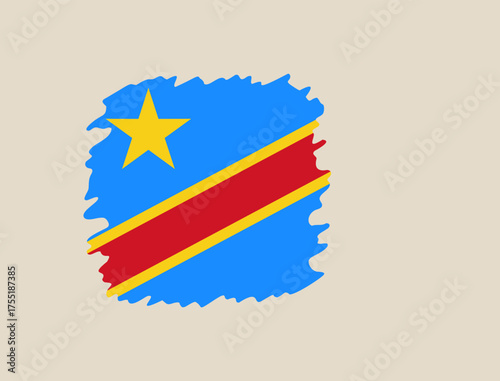 republic congo grunge flag vector illustration. Modern vibrant flag emblem design in authentic national colors. Isolated vector design