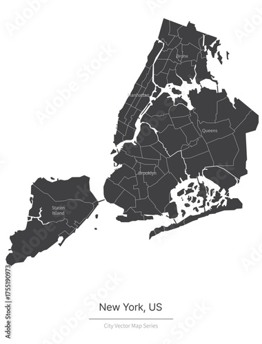 New york Map. vector map of city in the US.