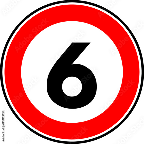Speed Limit 6 Sign Vector