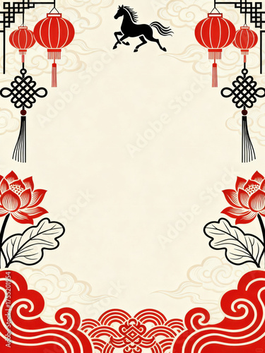 Chinese New Year Horse Theme background