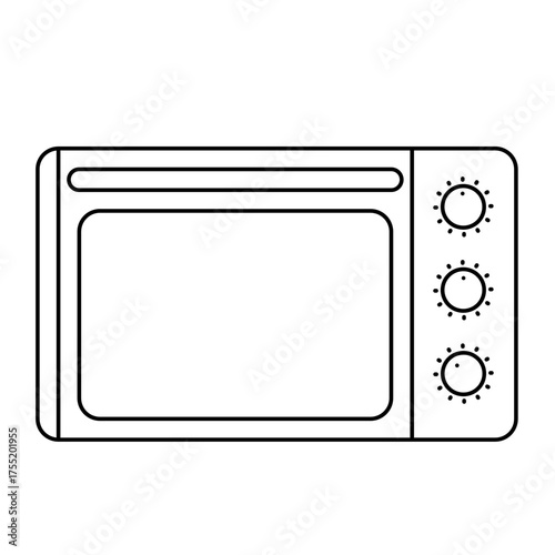 Clean vector illustration of a modern kitchen oven, simple and minimal design perfect for cooking, baking, and household appliance graphics