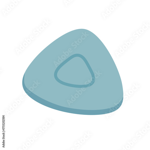 Flat vector illustration of a blue tailor’s chalk for sewing, simple minimal design, isolated on white background.