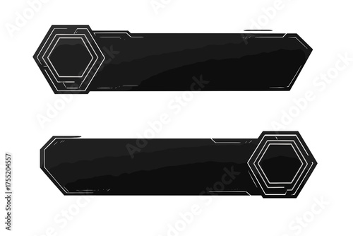 Futuristic Cyberpunk HUD Elements for Gaming Interfaces and SciFi Scenes isolated on transparent background