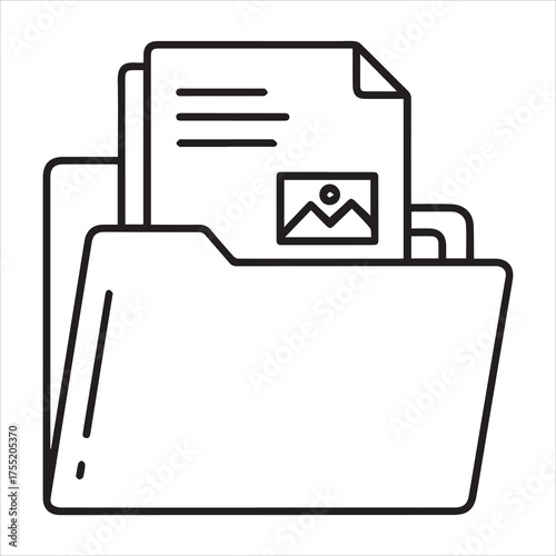 File Folder Illustration, Documents and Images, Organization Icon Design