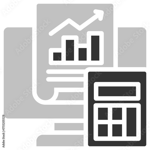 Financial report icon isolated on white background. vector illustration icon for business, accounting financial and other business