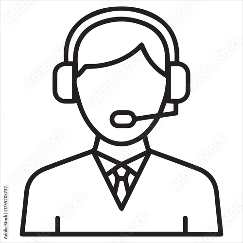 Customer Service Icon Vector Support Assistance Helpline Representative