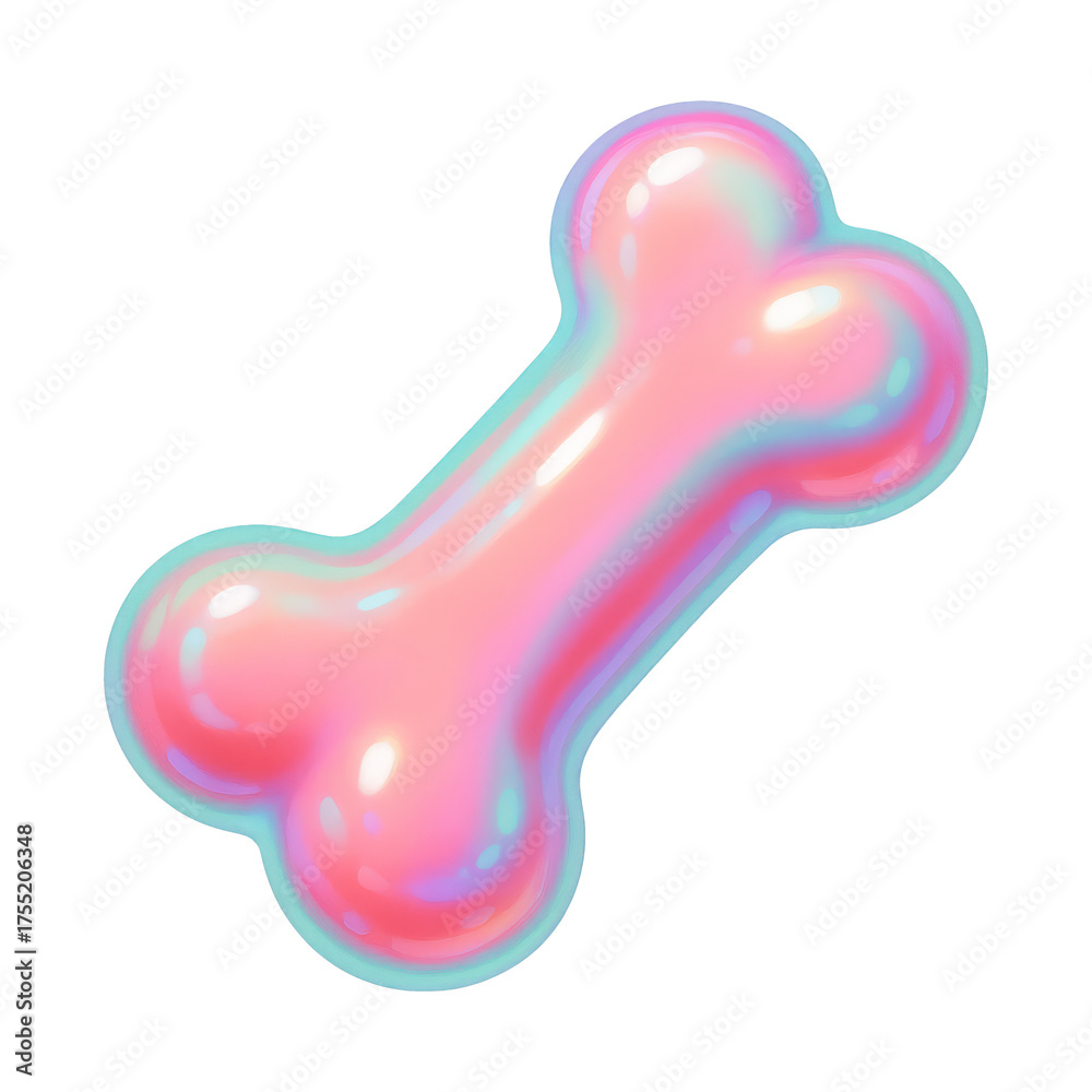 Fototapeta premium PNG Colorful glossy 3D bone