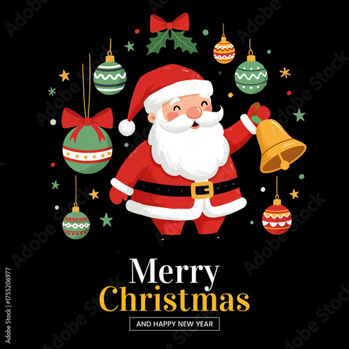 Merry Christmas and Happy New Year Template Flyer Design Card