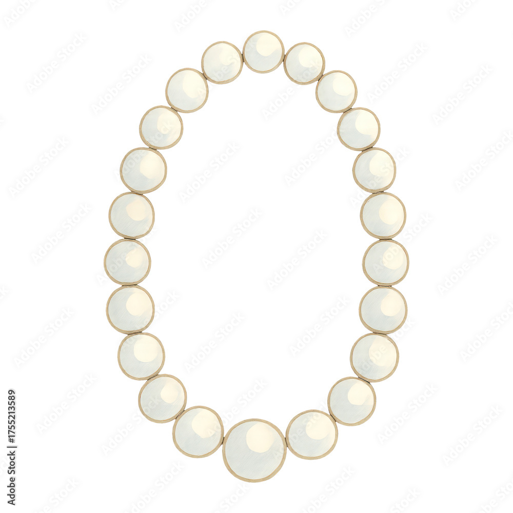 Obraz premium PNG Elegant pearl necklace illustration.