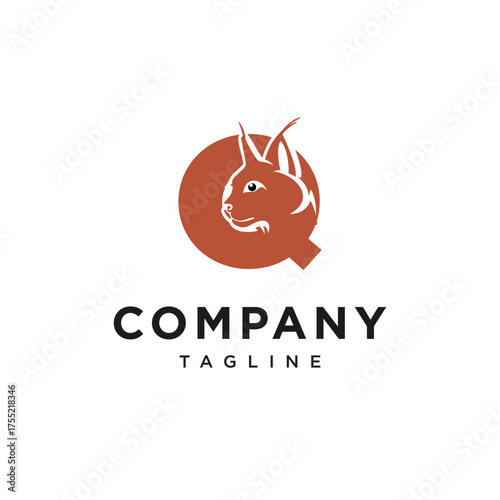 Letter Q Caracal Cat Logo Icon Vector