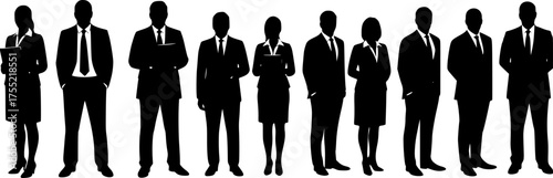 Business people, set of vector silhouettes