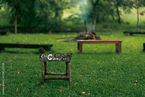 Campfire area surrounded by...