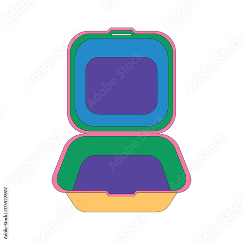 Illustration food package styrofoam retro isolated
