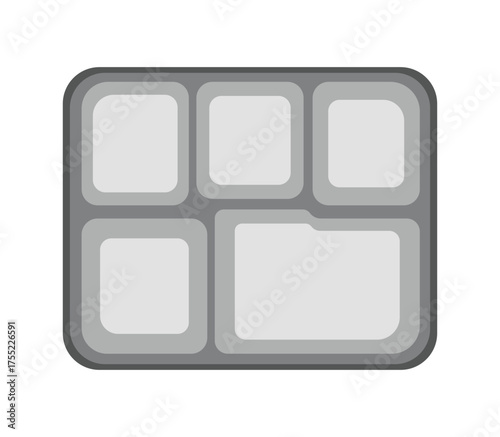 illustration tray food metal isolated unique design